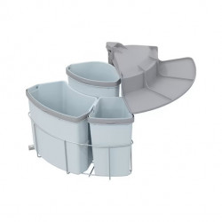 Poubelle Tri Selectif 3 Bacs Gris Clair - Ref. 90003641